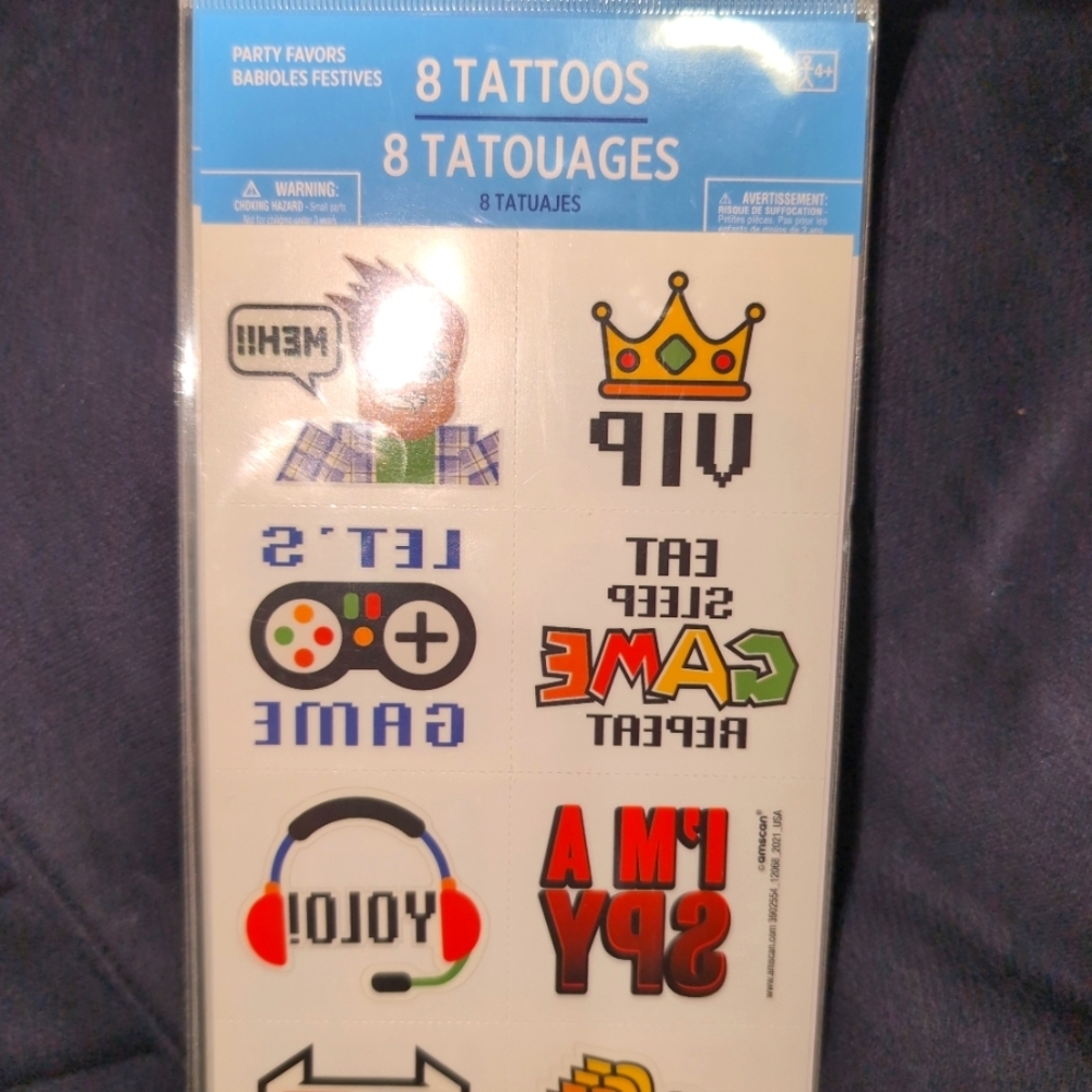 Gaming Themed Temporary Tattoos